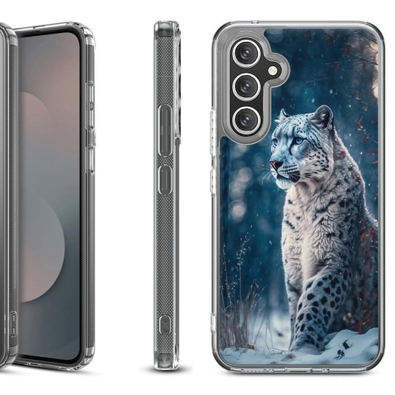 Shockproof Protective Phone Case Cover for Samsung Galaxy A17 5G, by OneToughShield - Snow Leopard