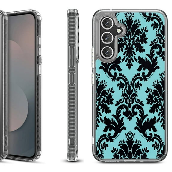 Shockproof Protective Phone Case Cover for Samsung Galaxy A17 5G, by OneToughShield - Victorian Blue/Black