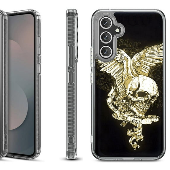 Shockproof Protective Phone Case Cover for Samsung Galaxy A17 5G, by OneToughShield - Wing Skull
