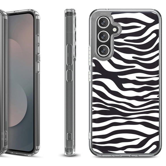 Shockproof Protective Phone Case Cover for Samsung Galaxy A17 5G, by OneToughShield - Zebra B/W