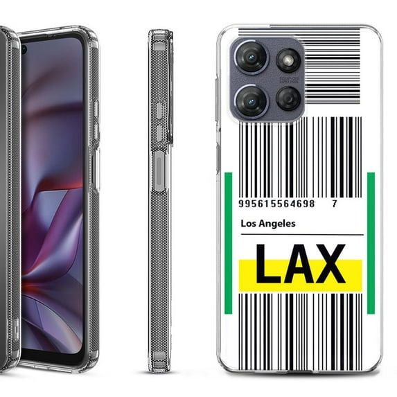 Shockproof Protective Phone Case for Motorola Moto G 5G 2025, by OneToughShield - Airport Tag / Los Angeles
