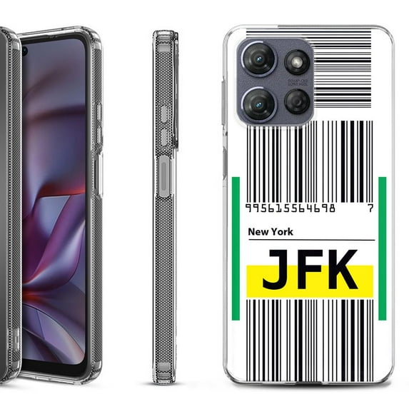 Shockproof Protective Phone Case for Motorola Moto G 5G 2025, by OneToughShield - Airport Tag / New York