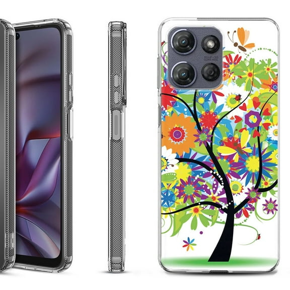 Shockproof Protective Phone Case for Motorola Moto G 5G 2025, by OneToughShield - Colorful Tree