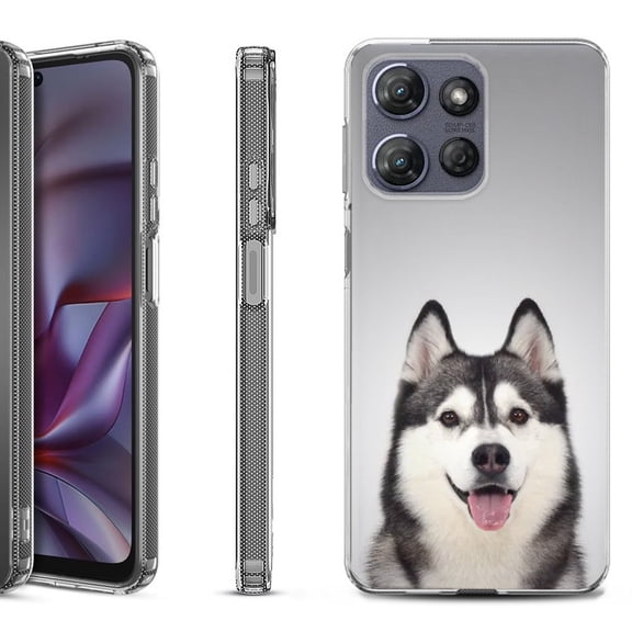 Shockproof Protective Phone Case for Motorola Moto G 5G 2025, by OneToughShield - Husky Face