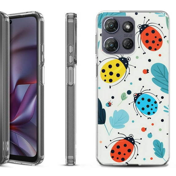 Shockproof Protective Phone Case for Motorola Moto G 5G 2025, by OneToughShield - Ladybug Mix