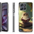 thumbnail image 1 of Shockproof Protective Phone Case for Motorola Moto G 5G 2025, by OneToughShield - Owl Reading, 1 of 5