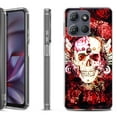 thumbnail image 1 of Shockproof Protective Phone Case for Motorola Moto G 5G 2025, by OneToughShield - Rose Skull, 1 of 5