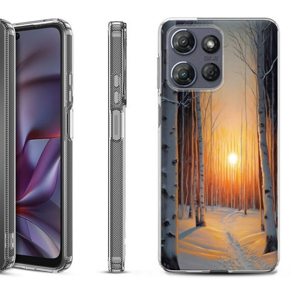 Shockproof Protective Phone Case for Motorola Moto G 5G 2025, by OneToughShield - Snow Forest