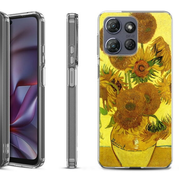 Shockproof Protective Phone Case for Motorola Moto G 5G 2025, by OneToughShield - Sunflower