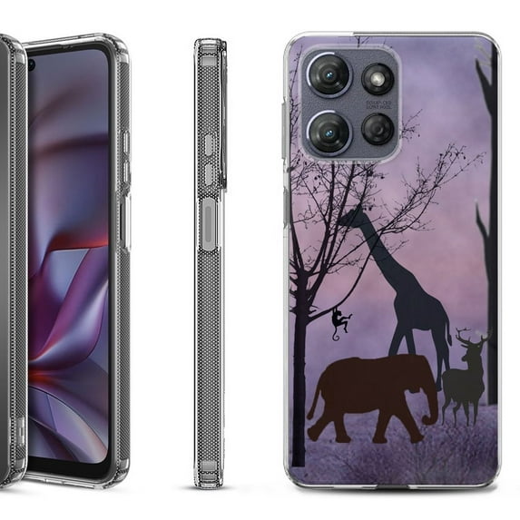 Shockproof Protective Phone Case for Motorola Moto G 5G 2025, by OneToughShield - Twilight Safari