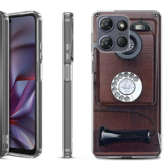 Shockproof Protective Phone Case for Motorola Moto G 5G 2025, by OneToughShield - Vintage Payphone
