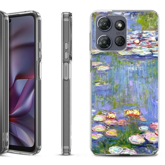 Shockproof Protective Phone Case for Motorola Moto G 5G 2025, by OneToughShield - Water Lilies