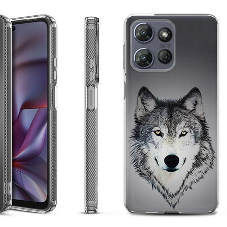 Shockproof Protective Phone Case for Motorola Moto G 5G 2025, by OneToughShield - Wolf Face