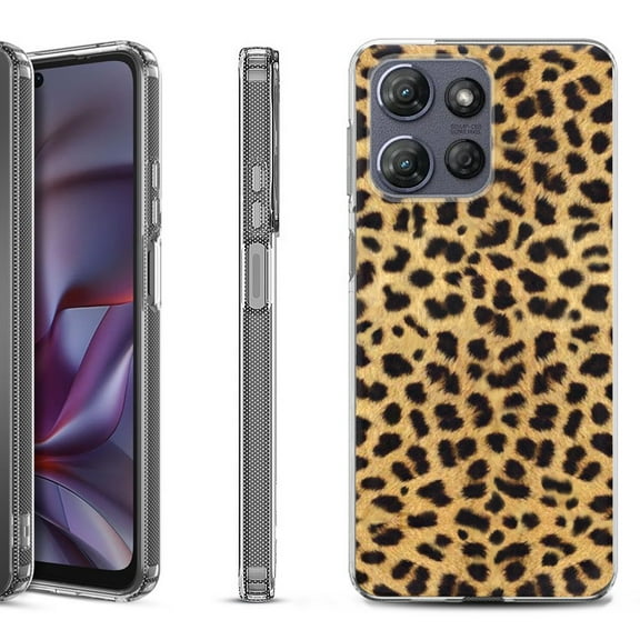 Shockproof Protective Phone Case for Motorola Moto G Play 2026, by OneToughShield - Cheetah Gold/Black