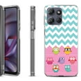 thumbnail image 1 of Shockproof Protective Phone Case for Motorola Moto G Play 2026, by OneToughShield - Chevron/Teal/Owl, 1 of 5