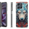 thumbnail image 1 of Shockproof Protective Phone Case for Motorola Moto G Play 2026, by OneToughShield - Cyberpunk Wolf, 1 of 5