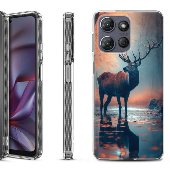 Shockproof Protective Phone Case for Motorola Moto G Play 2026, by OneToughShield - Deer Autumn