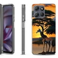 thumbnail image 1 of Shockproof Protective Phone Case for Motorola Moto G Play 2026, by OneToughShield - Giraffe Sunset, 1 of 5