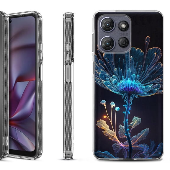 Shockproof Protective Phone Case for Motorola Moto G Play 2026, by OneToughShield - Glowing Flower