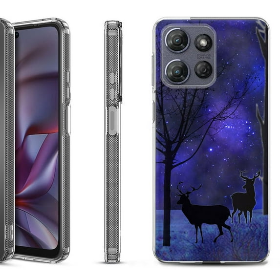 Shockproof Protective Phone Case for Motorola Moto G Play 2026, by OneToughShield - Midnight Forest