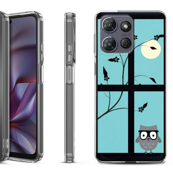 Shockproof Protective Phone Case for Motorola Moto G Play 2026, by OneToughShield - Moon Owl