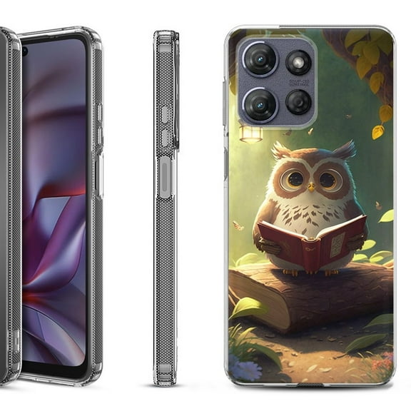 Shockproof Protective Phone Case for Motorola Moto G Play 2026, by OneToughShield - Owl Reading