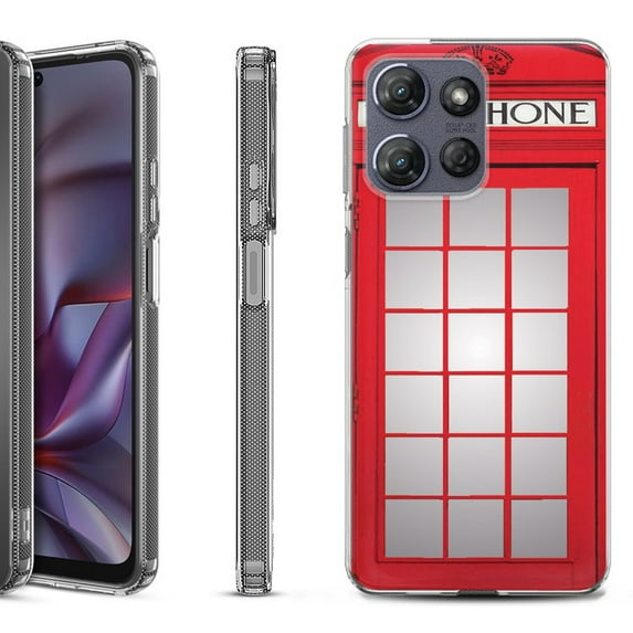 Shockproof Protective Phone Case for Motorola Moto G Play 2026, by OneToughShield - Phone Booth Red