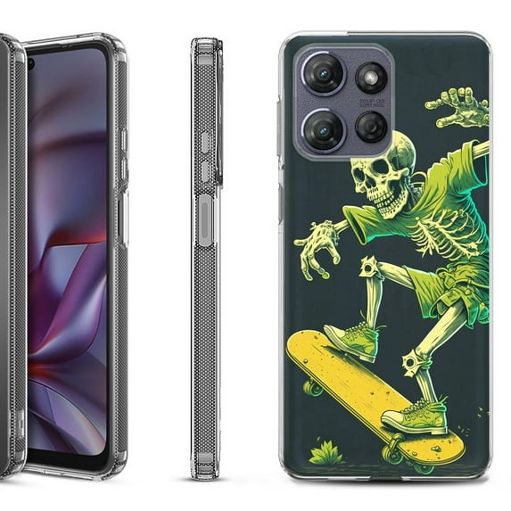 Shockproof Protective Phone Case for Motorola Moto G Play 2026, by OneToughShield - Skeleton Skater