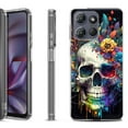 thumbnail image 1 of Shockproof Protective Phone Case for Motorola Moto G Play 2026, by OneToughShield - Skull Flower, 1 of 5