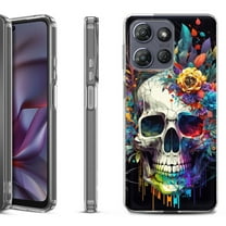 Shockproof Protective Phone Case for Motorola Moto G Play 2026, by OneToughShield - Skull Flower