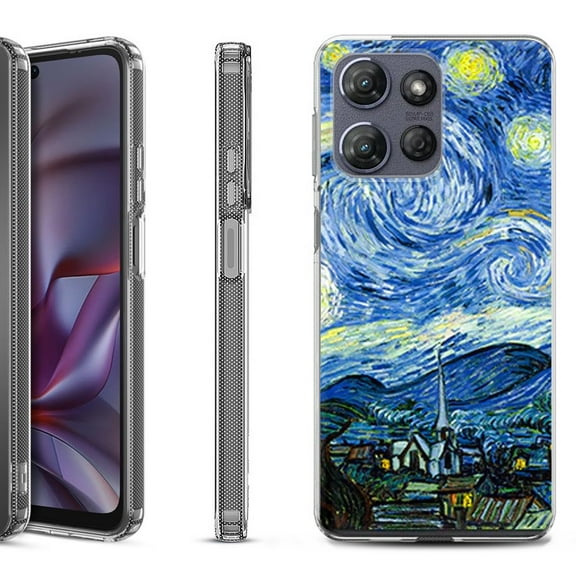 Shockproof Protective Phone Case for Motorola Moto G Play 2026, by OneToughShield - Starry Night France