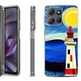 thumbnail image 1 of Shockproof Protective Phone Case for Motorola Moto G Play 2026, by OneToughShield - Starry Night Lighthouse, 1 of 5