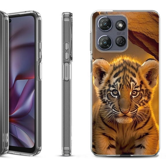 Shockproof Protective Phone Case for Motorola Moto G Play 2026, by OneToughShield - Tiger Cub
