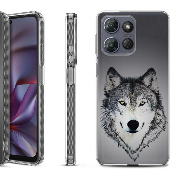 Shockproof Protective Phone Case for Motorola Moto G Play 2026, by OneToughShield - Wolf Face