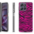 thumbnail image 1 of Shockproof Protective Phone Case for Motorola Moto G Play 2026, by OneToughShield - Zebra Pink, 1 of 5