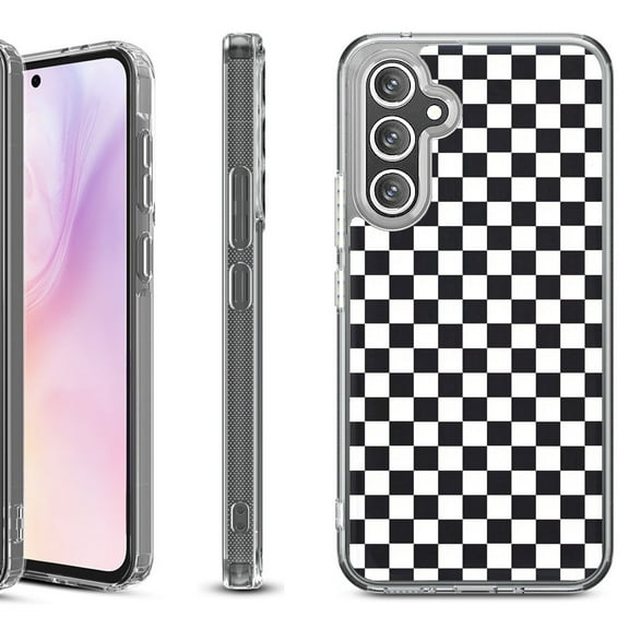 Shockproof Protective Phone Case for Samsung Galaxy A26 5G, by OneToughShield - Checker B/W