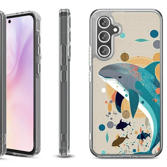 Shockproof Protective Phone Case for Samsung Galaxy A26 5G, by OneToughShield - Dolphin Family