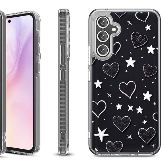 Shockproof Protective Phone Case for Samsung Galaxy A26 5G, by OneToughShield - Hearts n Stars
