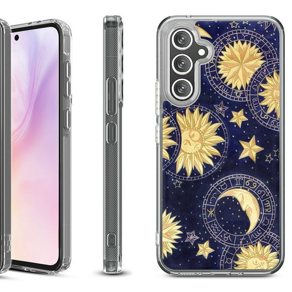 Shockproof Protective Phone Case for Samsung Galaxy A26 5G, by OneToughShield - Moon Sun Star