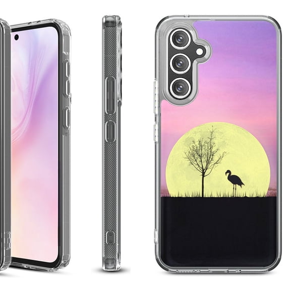 Shockproof Protective Phone Case for Samsung Galaxy A26 5G, by OneToughShield - Moonlight Flamingo