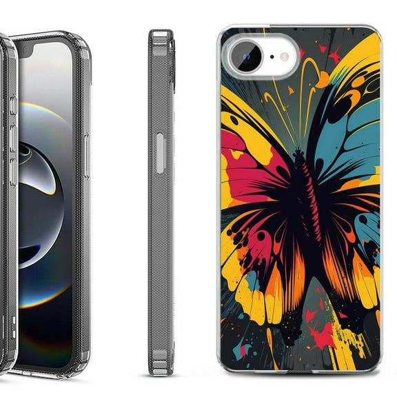 Shockproof Protective Phone Case for iPhone 16e, by OneToughShield - Abstract Butterfly