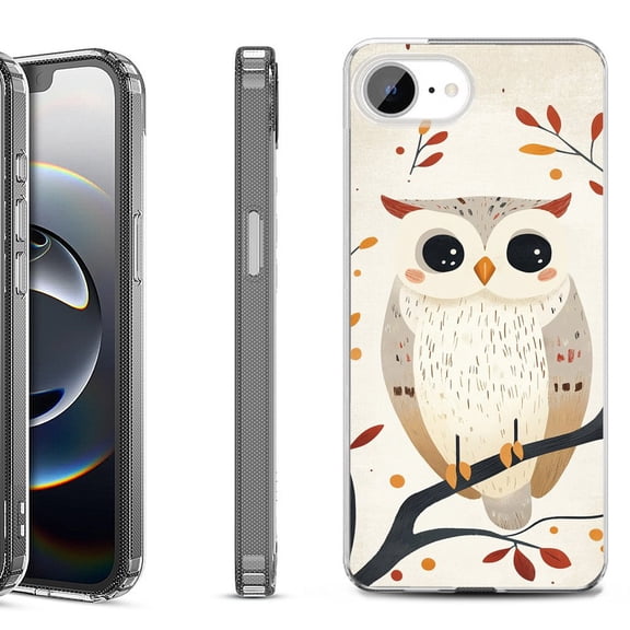 Shockproof Protective Phone Case for iPhone 16e, by OneToughShield - Autumn Owl