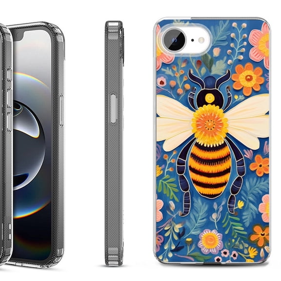 Shockproof Protective Phone Case for iPhone 16e, by OneToughShield - Bee Flower