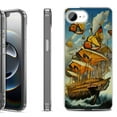 thumbnail image 1 of Shockproof Protective Phone Case for iPhone 16e, by OneToughShield - Butterfly Ship, 1 of 5