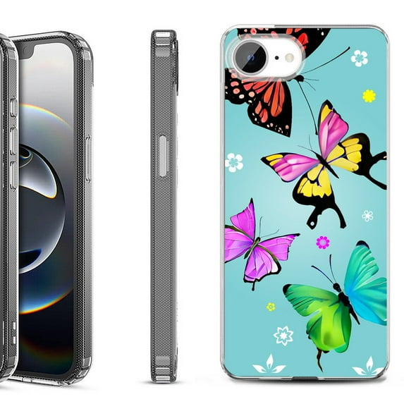 Shockproof Protective Phone Case for iPhone 16e, by OneToughShield - Butterfly