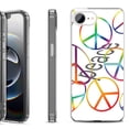 thumbnail image 1 of Shockproof Protective Phone Case for iPhone 16e, by OneToughShield - Colorful Peace, 1 of 5