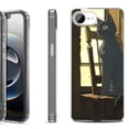 thumbnail image 1 of Shockproof Protective Phone Case for iPhone 16e, by OneToughShield - Curious Cat, 1 of 5