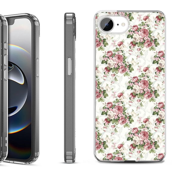 Shockproof Protective Phone Case for iPhone 16e, by OneToughShield - Floral/Rose