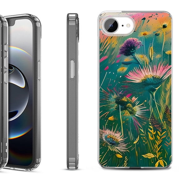 Shockproof Protective Phone Case for iPhone 16e, by OneToughShield - Flower Wind