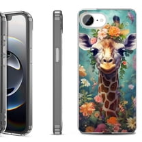 Shockproof Protective Phone Case for iPhone 16e, by OneToughShield - Giraffe Flower